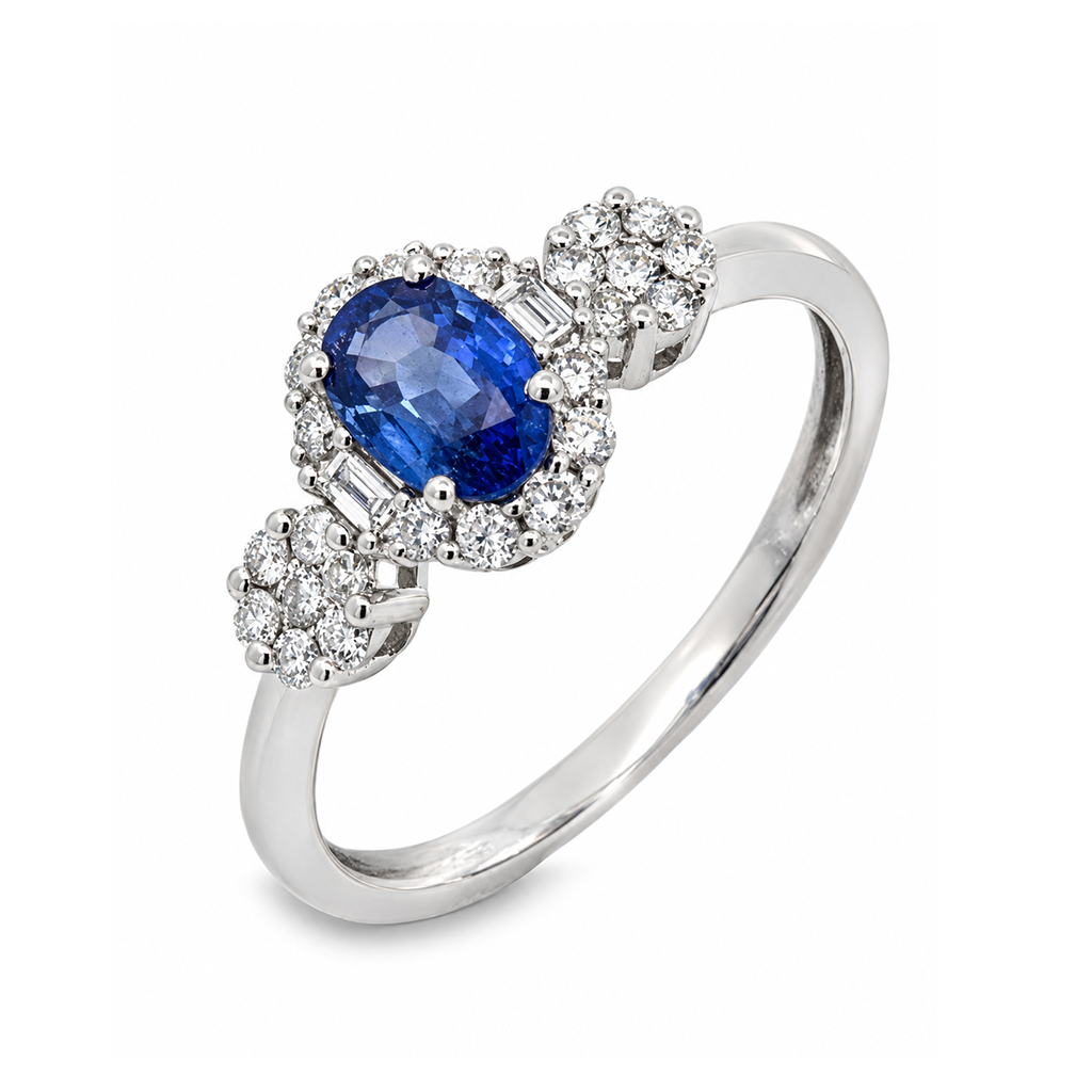 Slide Anillo de Zafiro y Diamantes