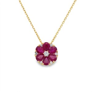Pendantif Flor de Rubíes