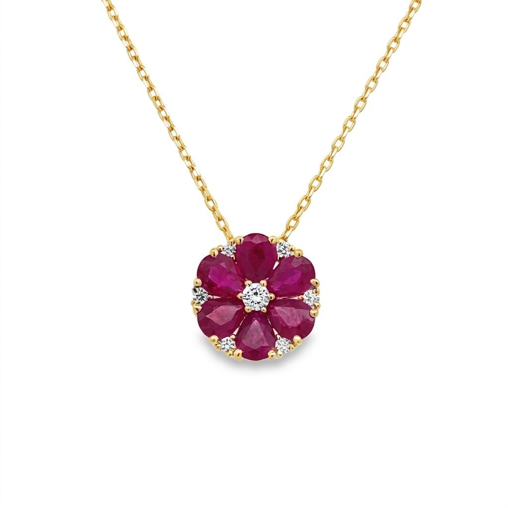 Imagen principal Pendantif Flor de Rubíes