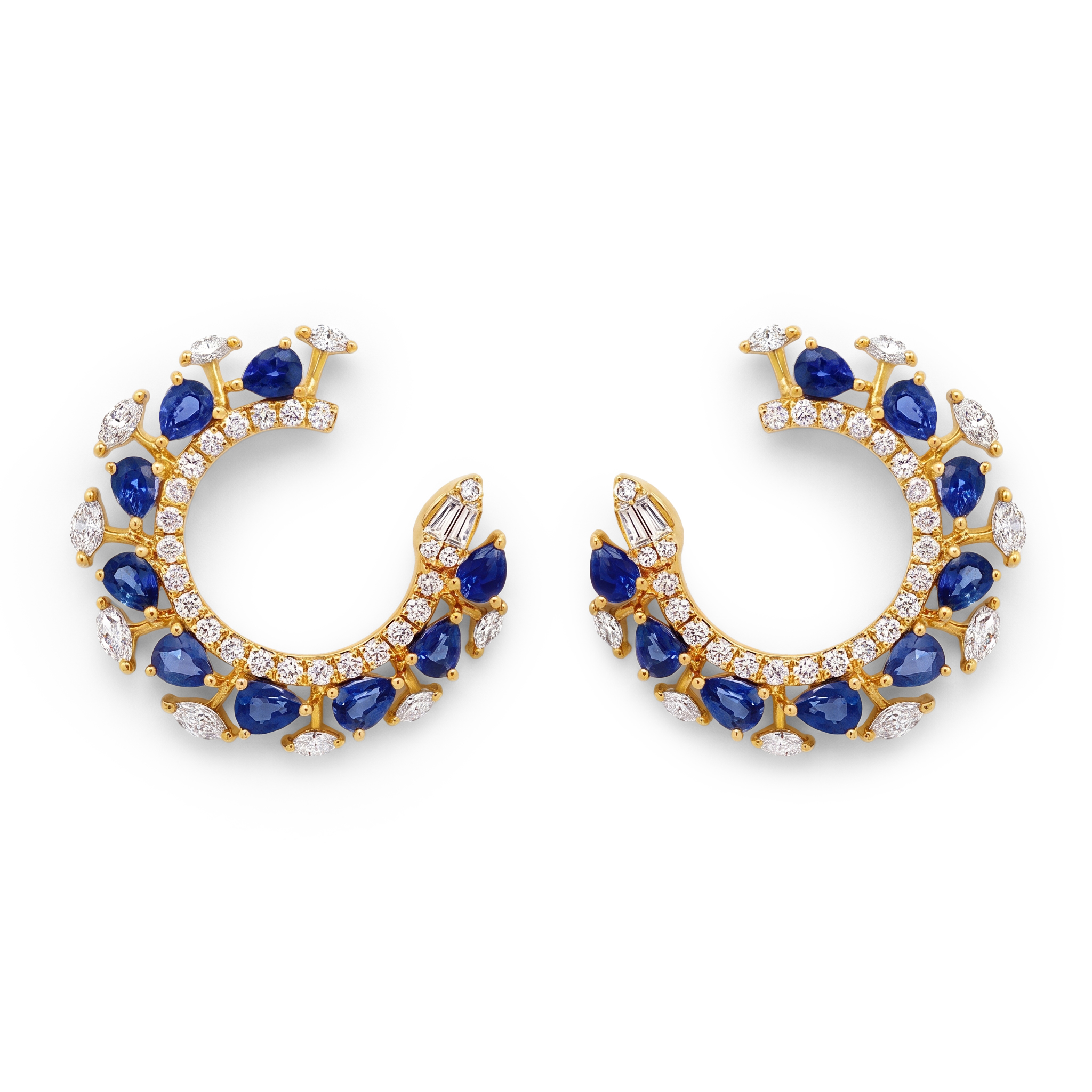 Imagen principal Argollas con 18 Zafiros y Diamantes