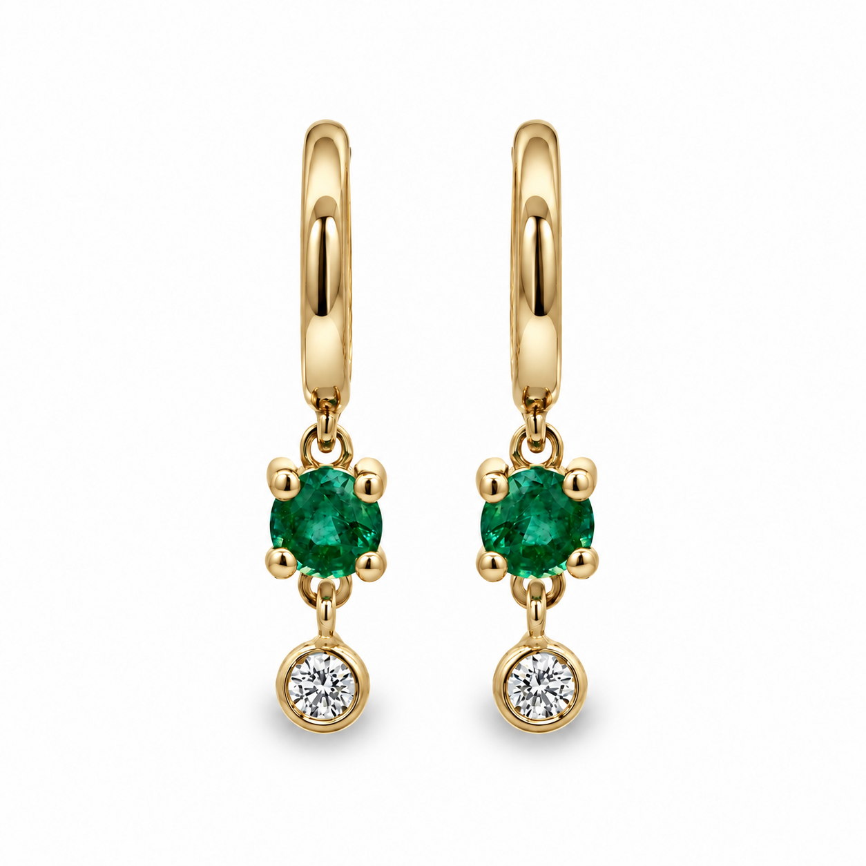 Imagen principal Argollas con Esmeraldas y Brillantes