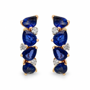 Argollas con 8 Zafiros y Brillantes